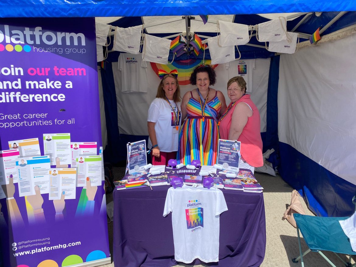 Colleagues at Platform Housing Group’s stand at Birmingham PRIDE 2023